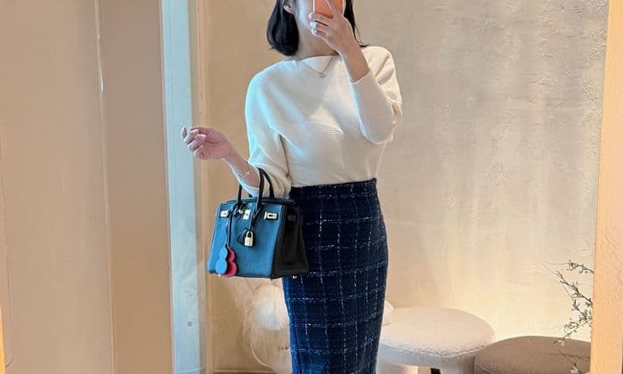 에르메스 버킨25 블랙 & 골드 코디 추천｜오피스룩·브런치룩 스타일링