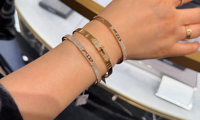 에르메스 켈리 하프 파베 뱅글 레이어드 주얼리 비교｜에르메스 vs 메시카 vs 다미아니 vs 골든듀