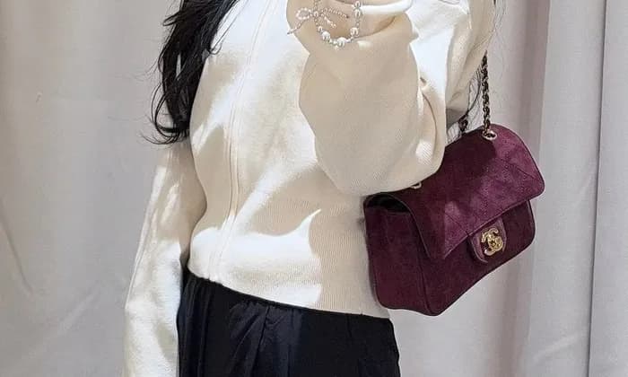 가을 가방, 샤넬 미니 플랩백 스웨이드 버건디 언박싱 및 코디 수납 후기