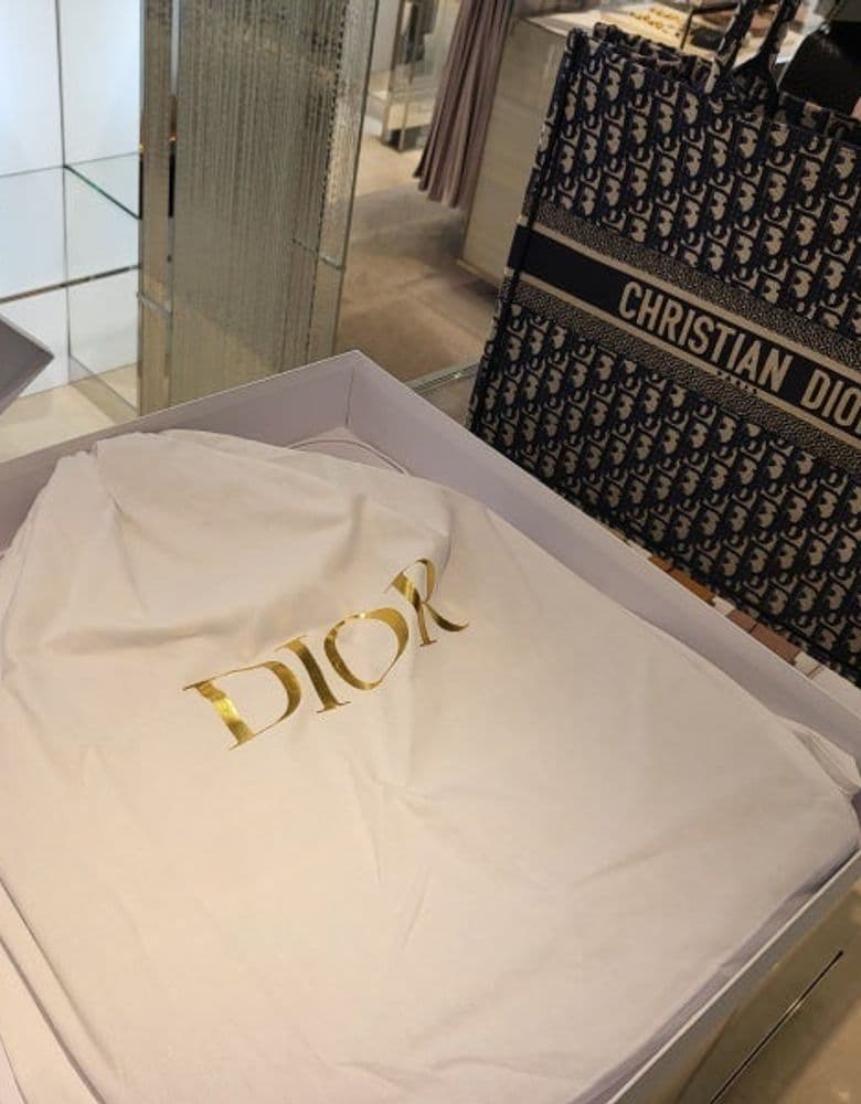 Dior Large Book Tote Bag in Blue Dior Oblique Embroidery