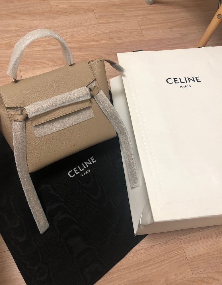 Celine Nano Belt Bag in Light Taupe Grained Calfskin