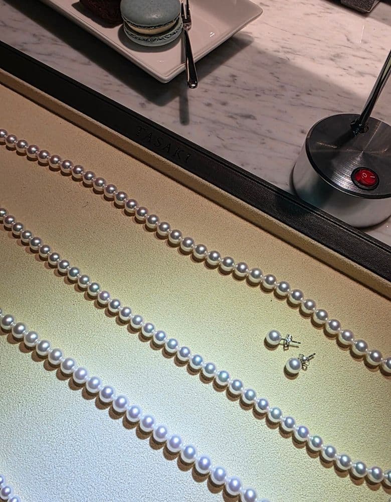 I bought a Tasaki beaded necklace.