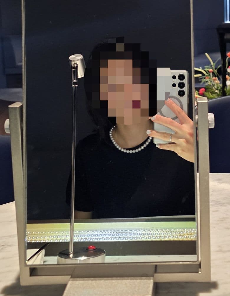 I bought a Tasaki beaded necklace.