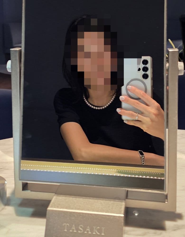 I bought a Tasaki beaded necklace.