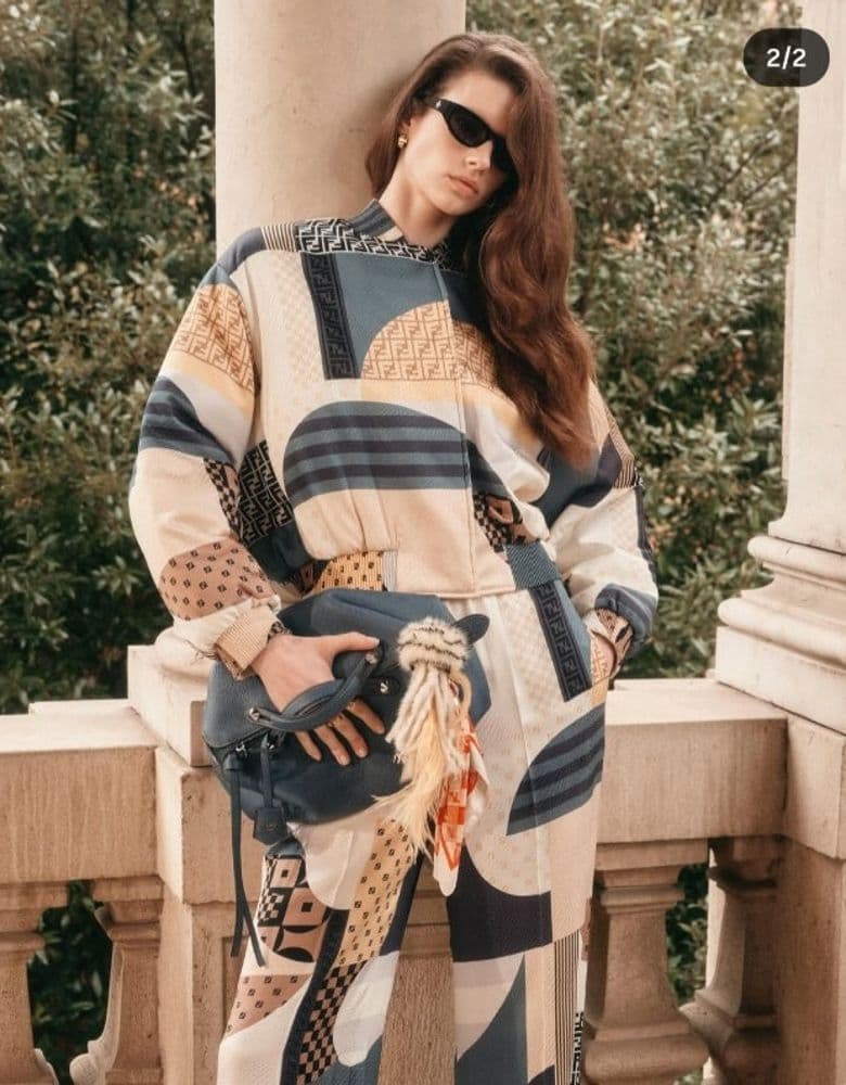 Just sharing my thoughts on the Fendi Patchwork Print Blue Silk Reversible Bomber!