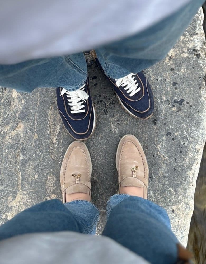 Loro Piana Summer Walk shoes in Sand Beige.