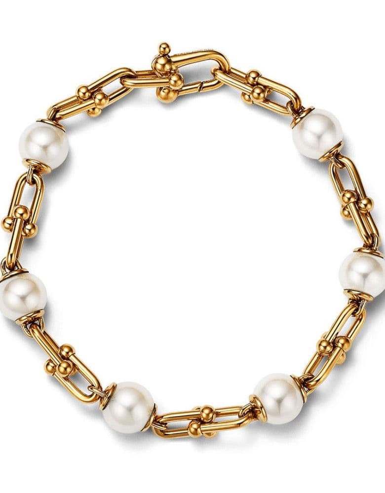 Tiffany HardWear Link Pearl Bracelet & Small Link Bracelet