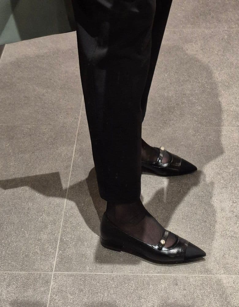 Chanel pearl-embellished shoes