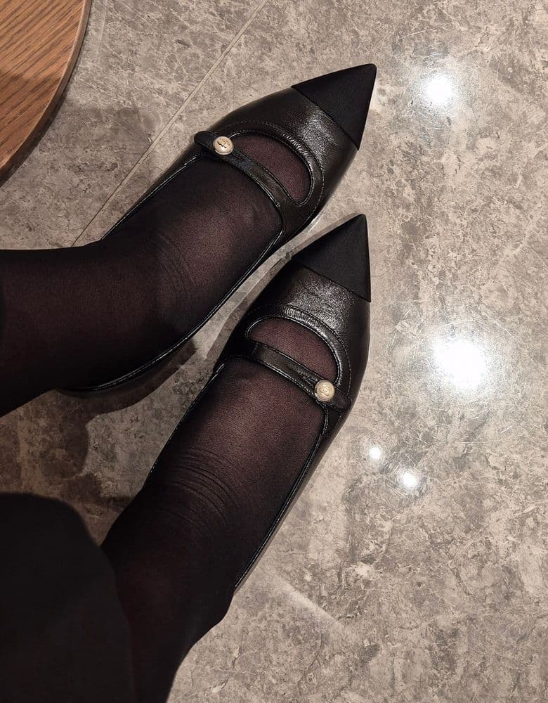 Chanel pearl-embellished shoes