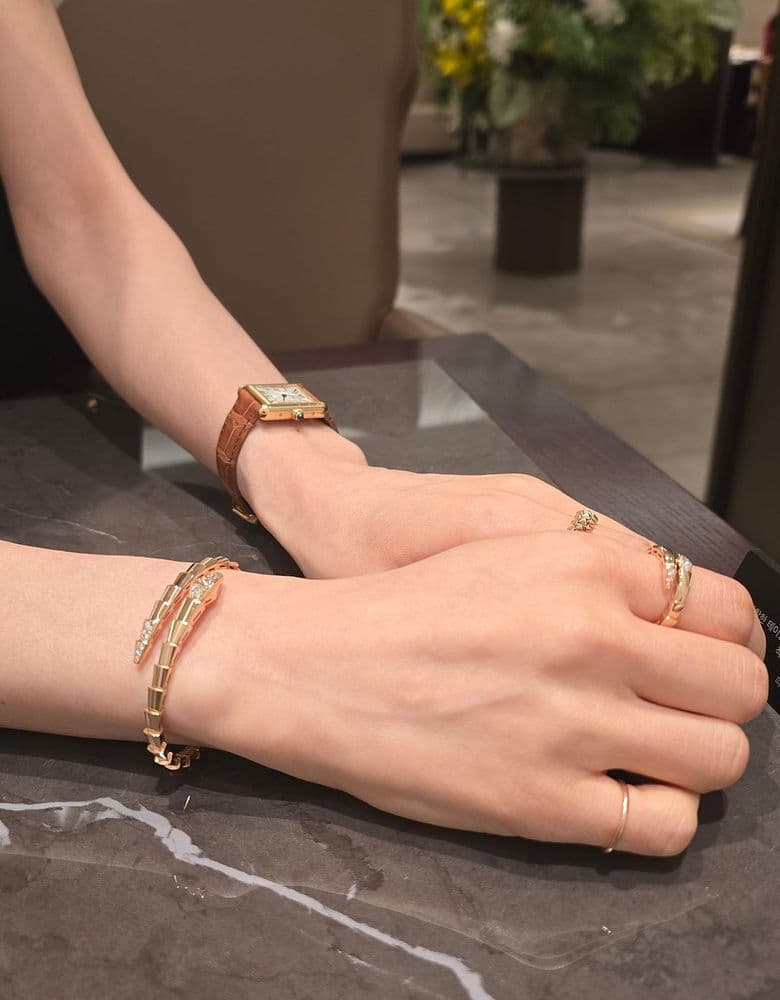 Bulgari Serpenti Demi Pavé Rose Gold, size 15.