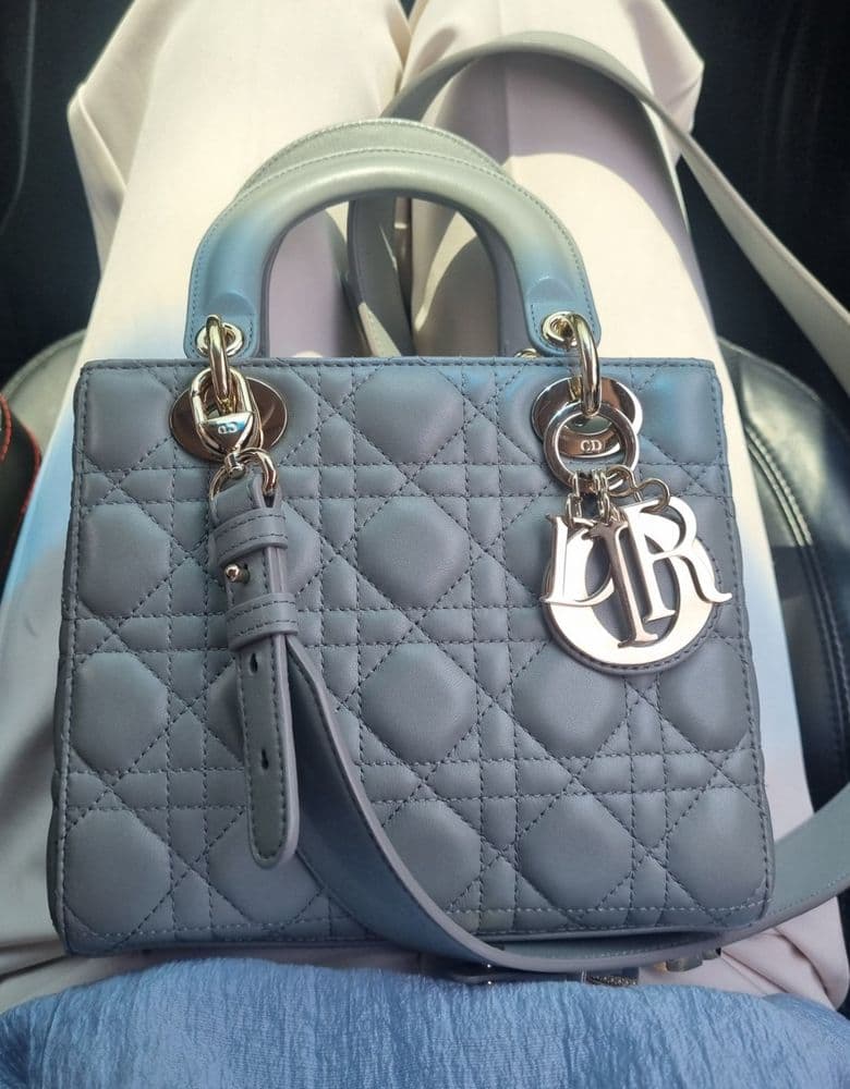 디올 레이디백 스톤그레이