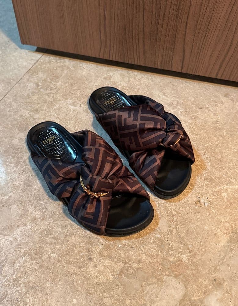 Fendi satin slippers