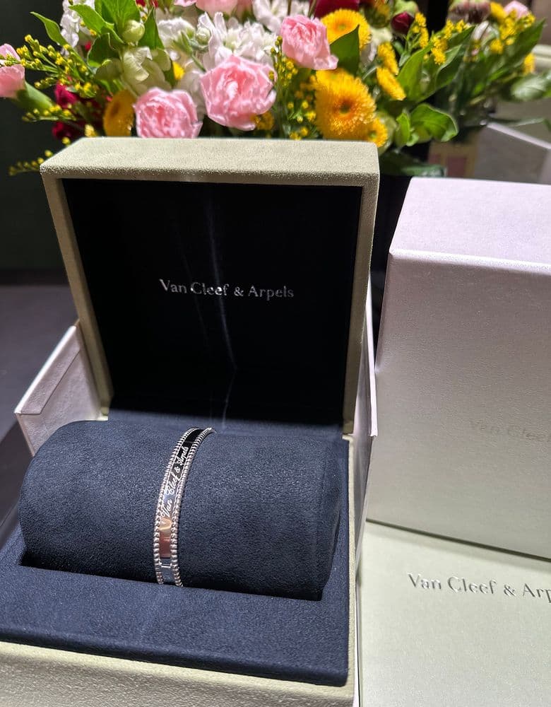 Van Cleef & Arpels Perlee Bracelet in White Gold