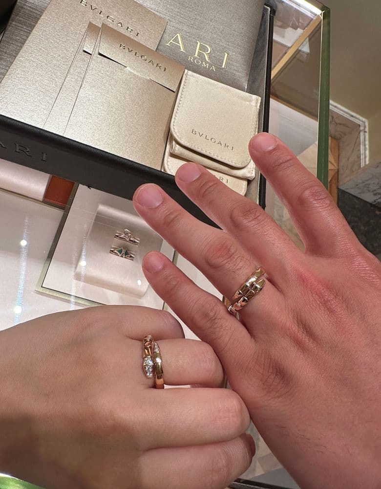 불가리 세르펜티 데미파베 링 로즈골드