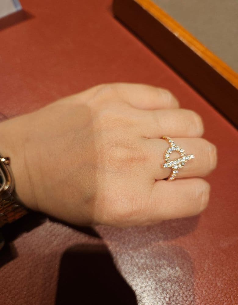 Bulgari Seduttori watch, Serpenti ring, Hermès loafers, Finesse, Bolide 25 Etoupe. Prada briefcase.