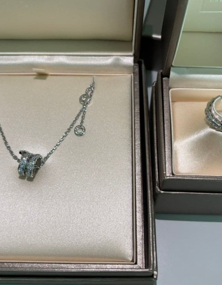 Bulgari Serpenti Full Pave Necklace & Ring