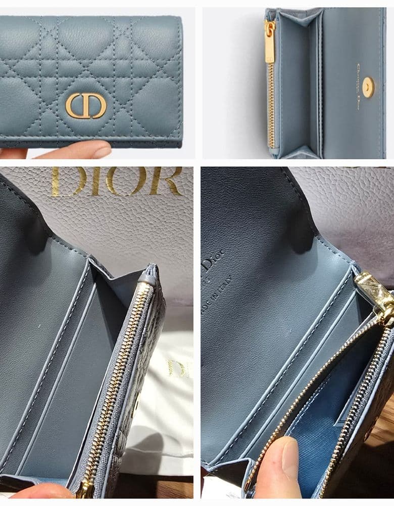 디올 카로 글리신 지갑 블루