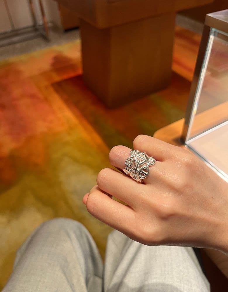 Hermes Impulse Sneakers with Chaine d'Ancre Enchainee Ring Large