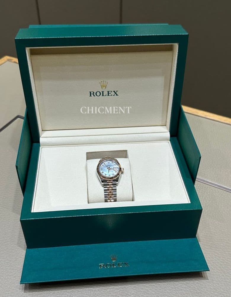 롤렉스 데이트저스트 28 로즈골드 콤비 자개 텐포