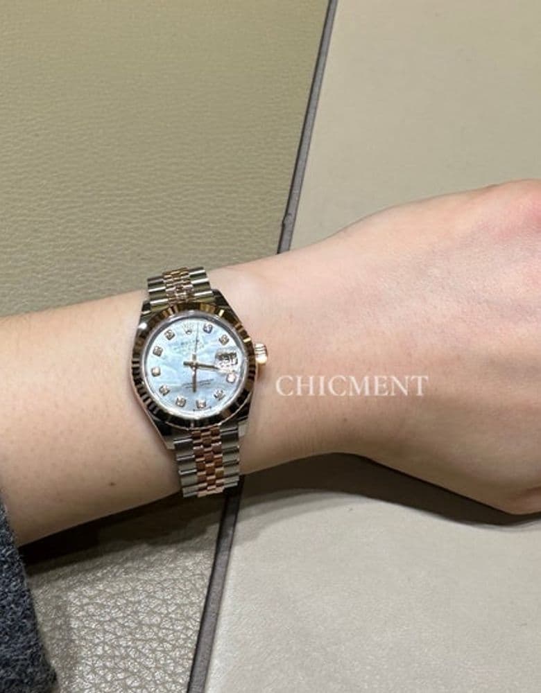 롤렉스 데이트저스트 28 로즈골드 콤비 자개 텐포