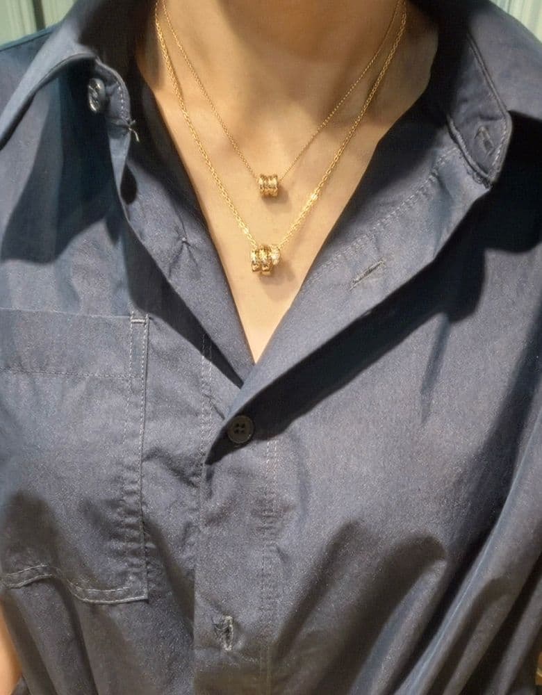 불가리 세르펜티 데미파베 옐로우 골드 네크리스