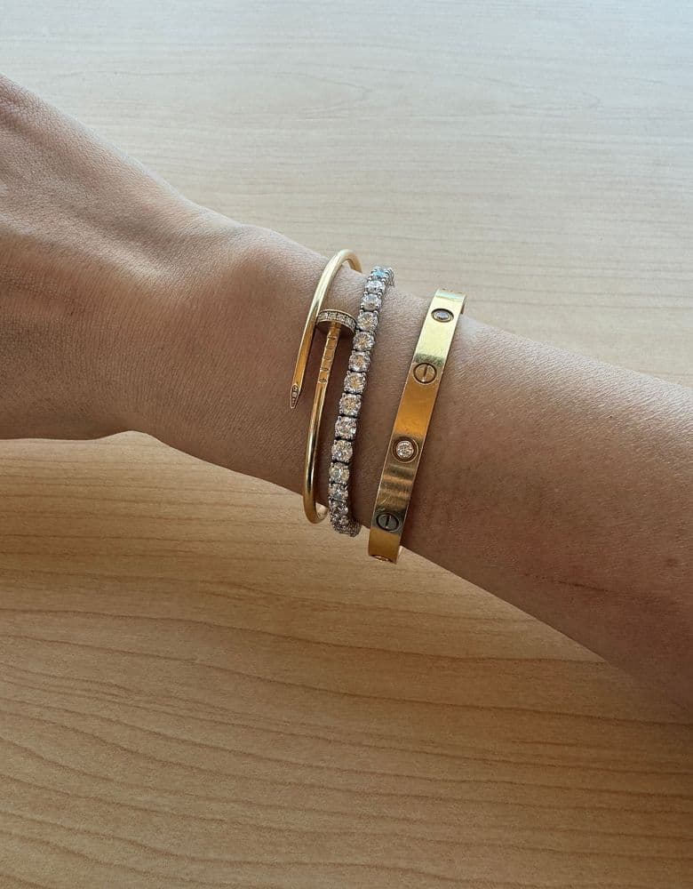 Loving my Bauschl tennis bracelet! It looks so good layered with my Kelly bracelet and Rolex.