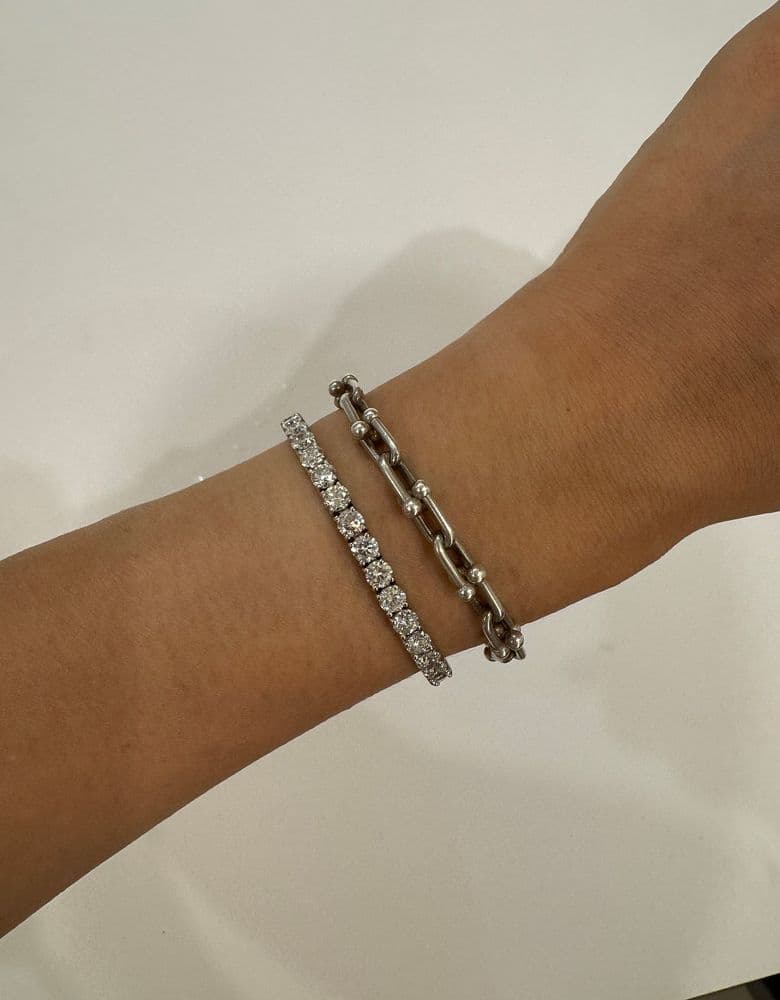 Loving my Bauschl tennis bracelet! It looks so good layered with my Kelly bracelet and Rolex.