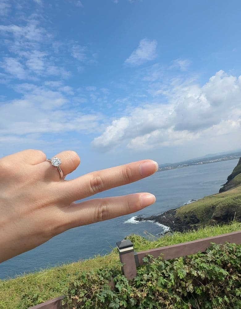 Lab-grown diamond ring and tennis bracelet.