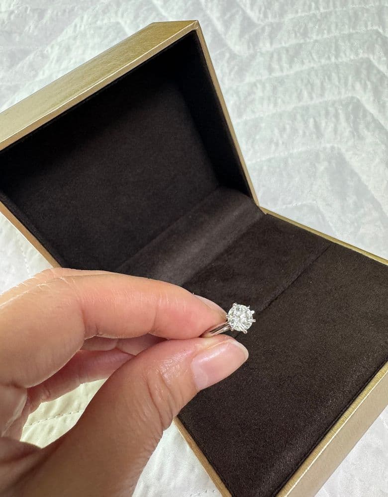 Lab-grown diamond ring and tennis bracelet.