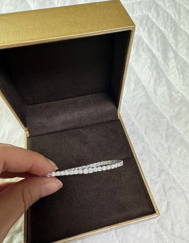 Lab-grown diamond ring and tennis bracelet.