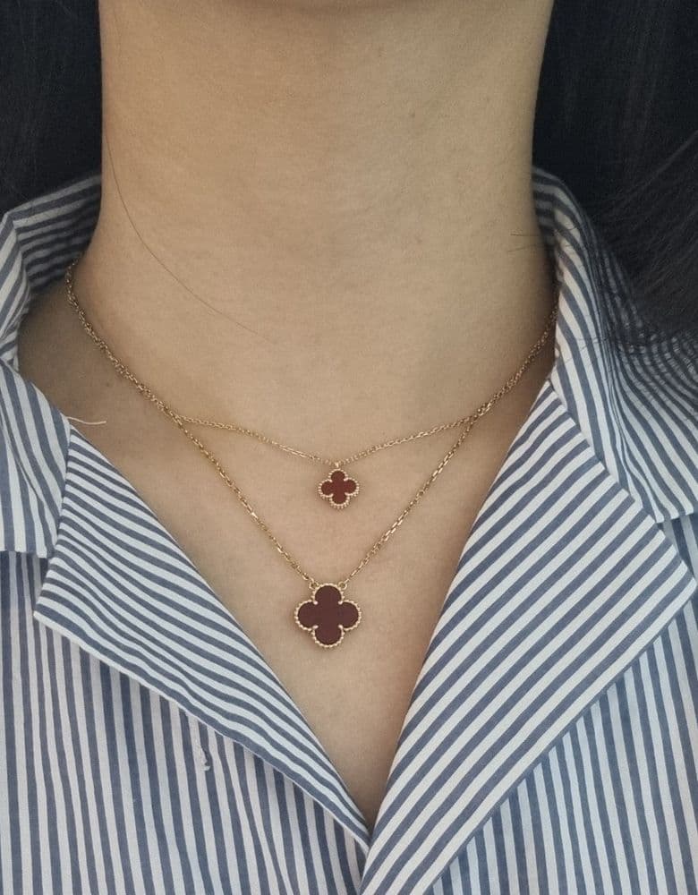 Van Cleef Sweet Alhambra Carnelian Necklace
