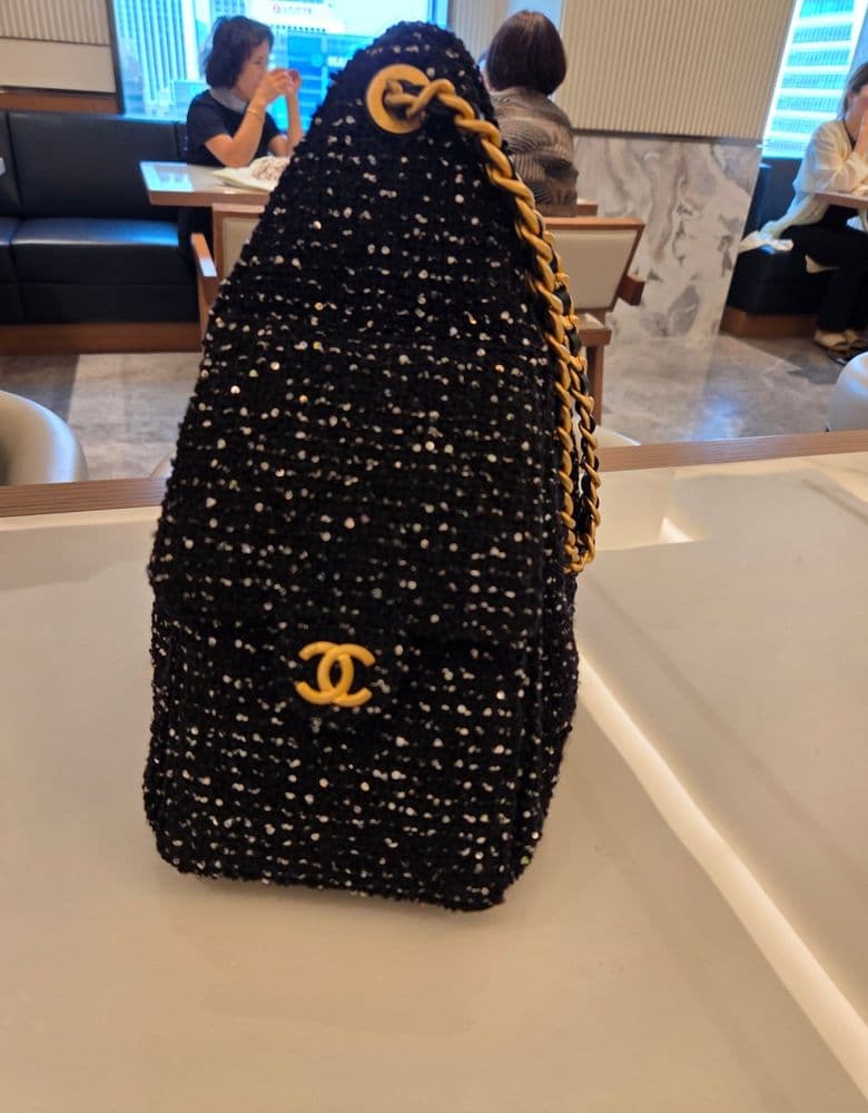 샤넬 25백 블랙 트위드