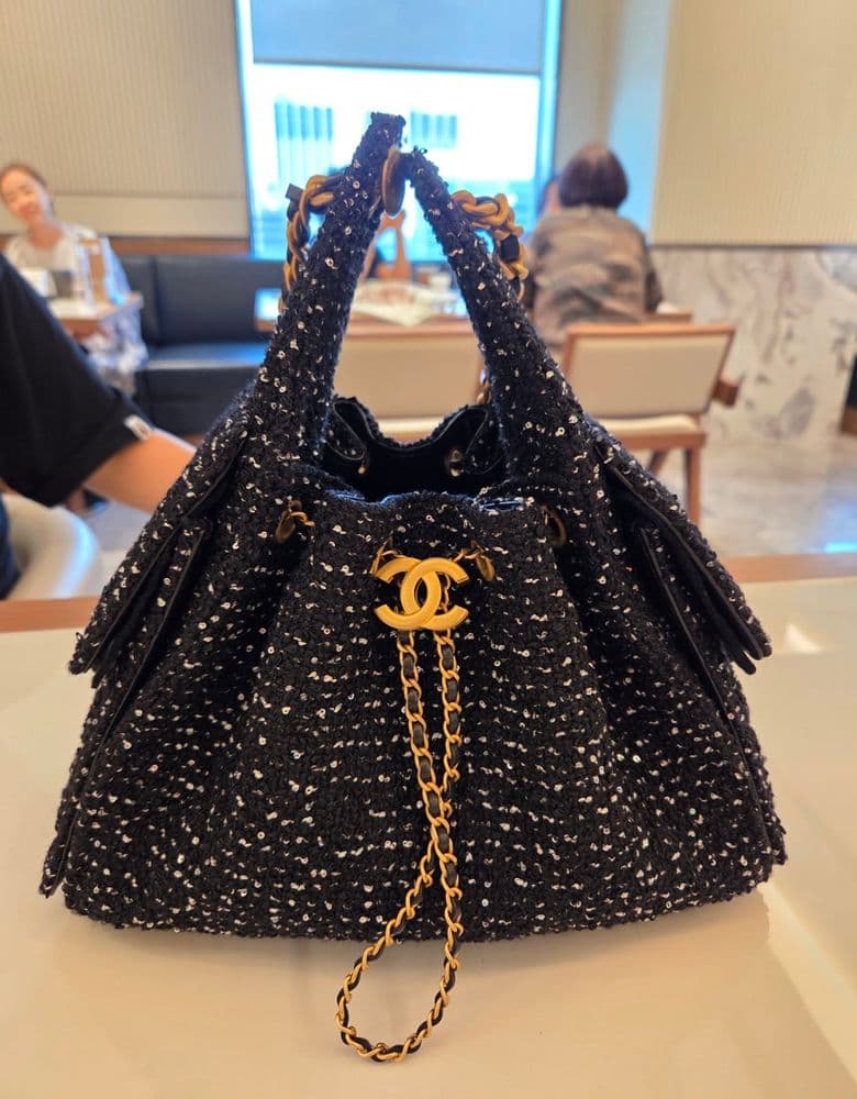 샤넬 25백 블랙 트위드