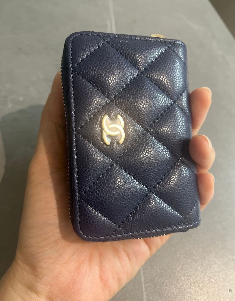 샤넬 지퍼돌이 유색 금장