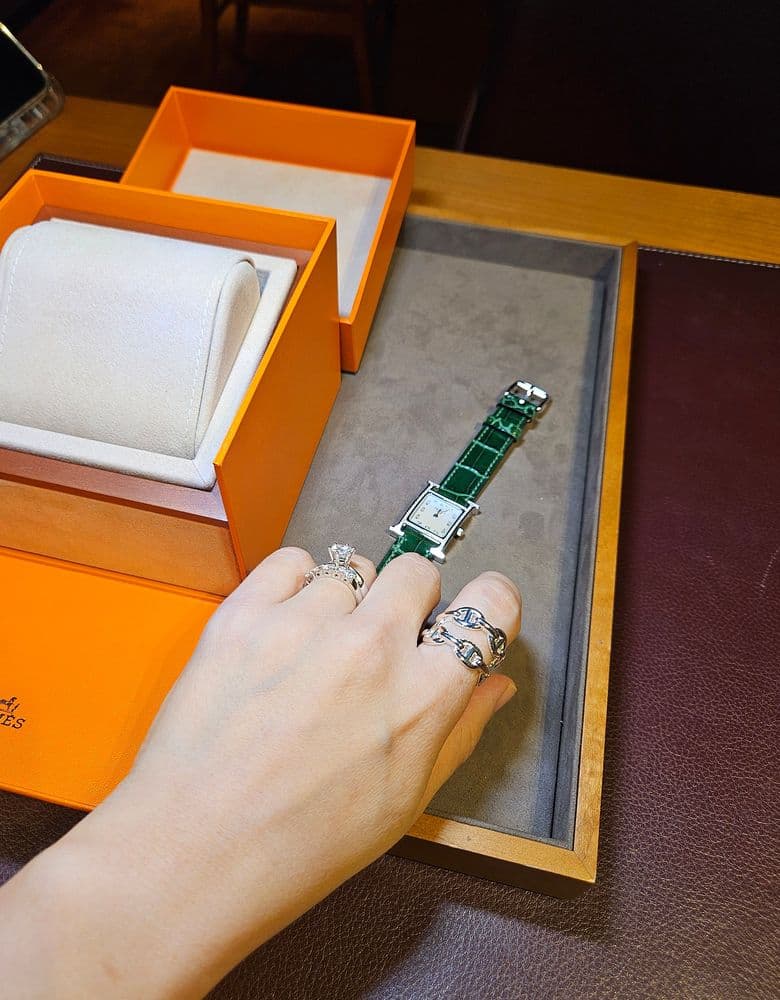 Hermès Silver Chaine d'Ancre Double Ring