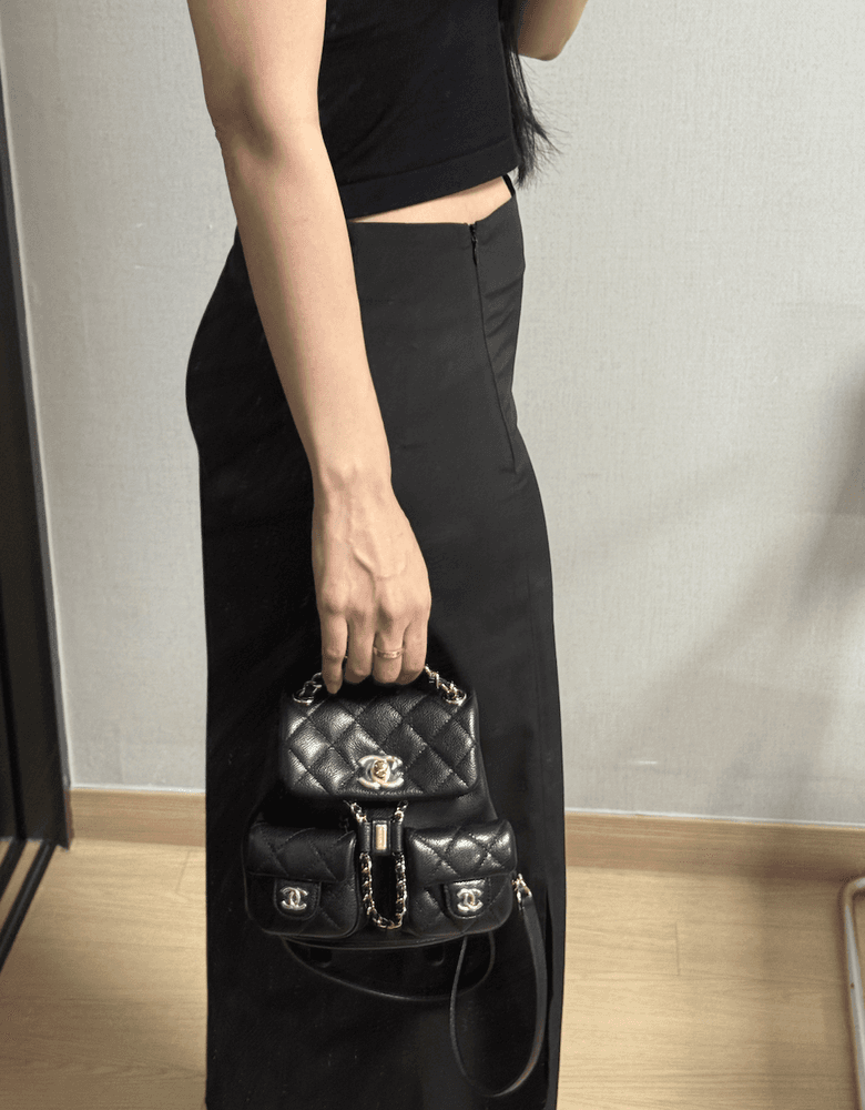 샤넬 듀마백팩 투포켓 블랙 스몰
