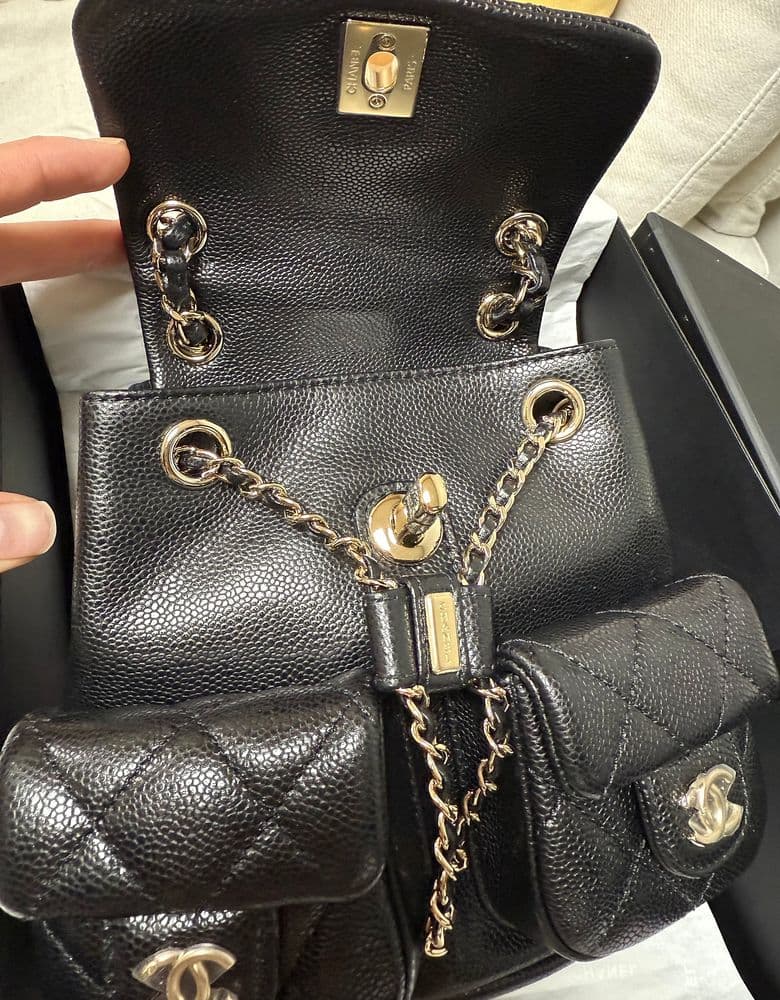 샤넬 듀마백팩 투포켓 블랙 스몰