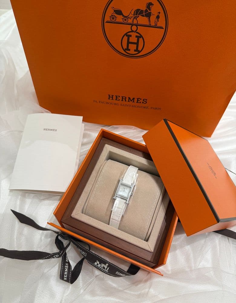 에르메스 H아워 다이아 스틸 시계