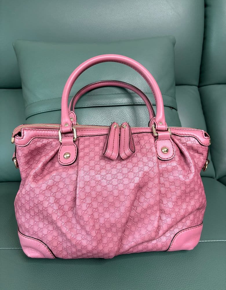 Gucci Shima GG Logo Pink Leather Tote/Shoulder Bag Gucci 247902 (a 10-year-old bag)