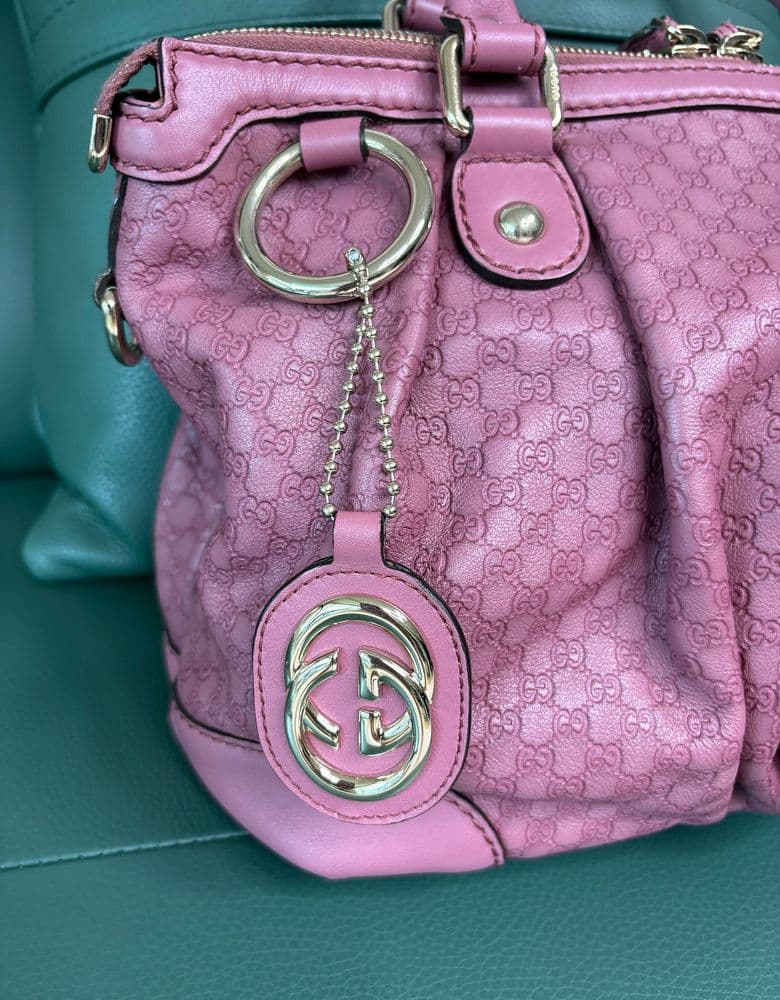 Gucci Shima GG Logo Pink Leather Tote/Shoulder Bag Gucci 247902 (a 10-year-old bag)