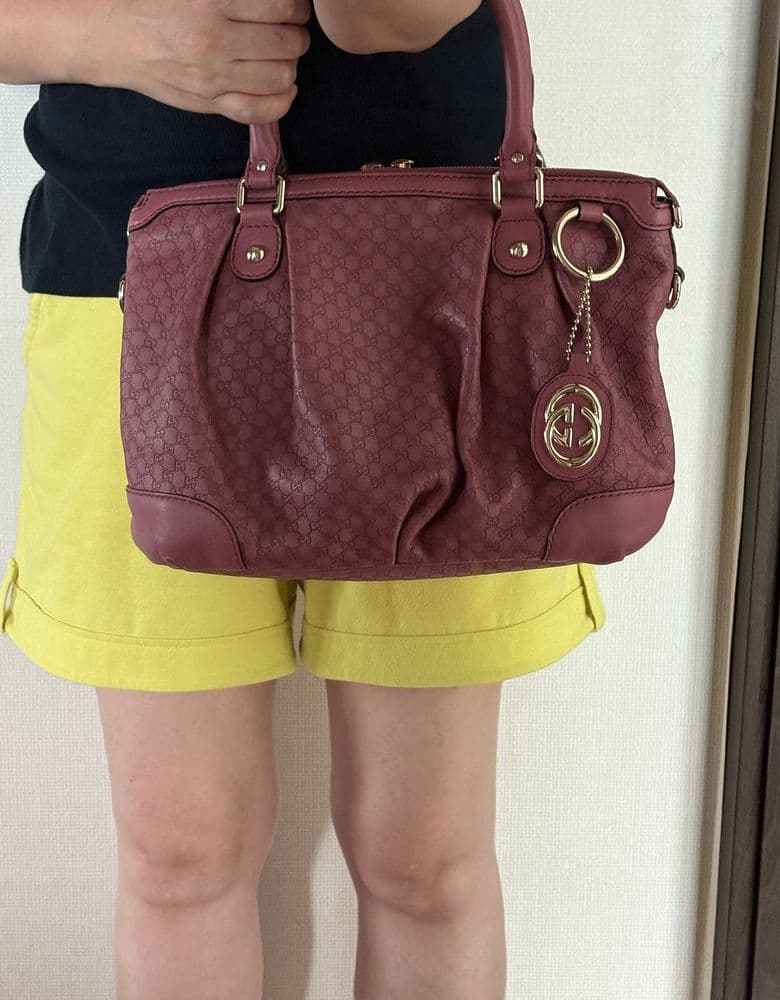 Gucci Shima GG Logo Pink Leather Tote/Shoulder Bag Gucci 247902 (a 10-year-old bag)