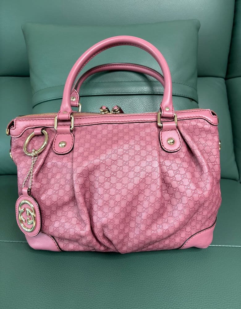 Gucci Shima GG Logo Pink Leather Tote/Shoulder Bag Gucci 247902 (a 10-year-old bag)