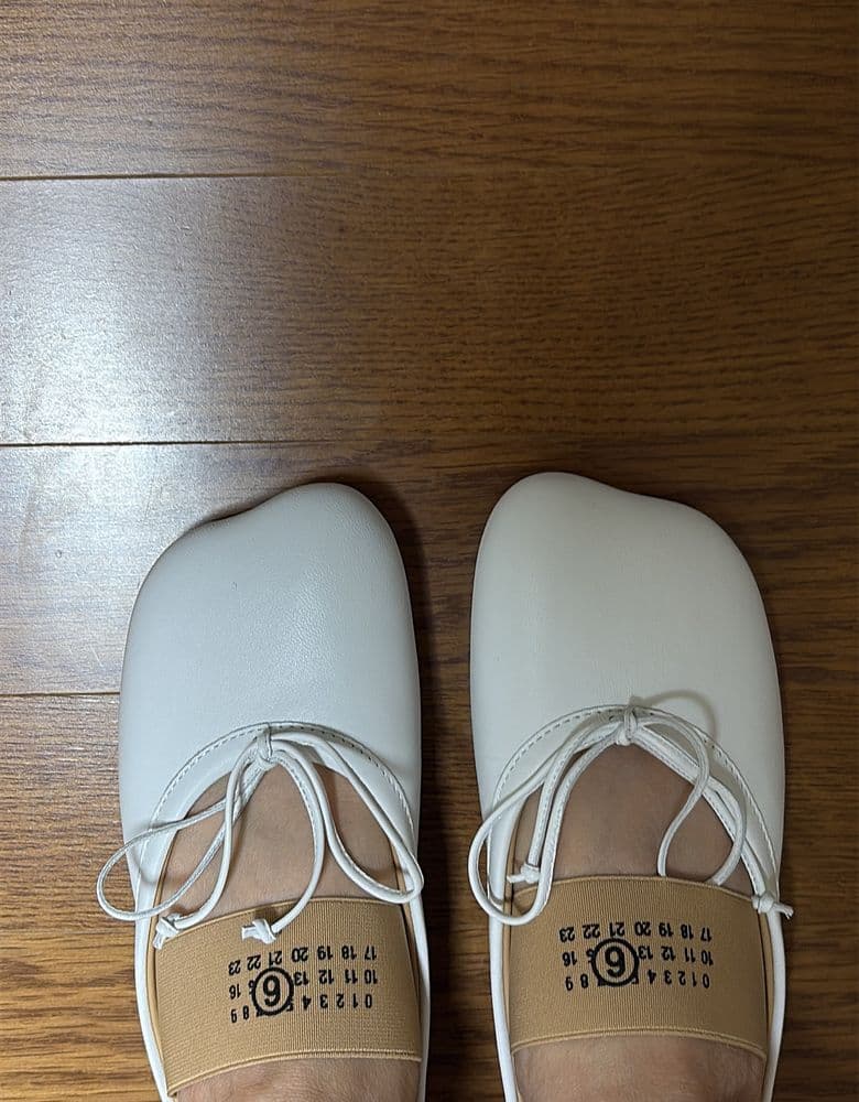 Mm6 Ballerina Bloafer White (Leather, Polyester)