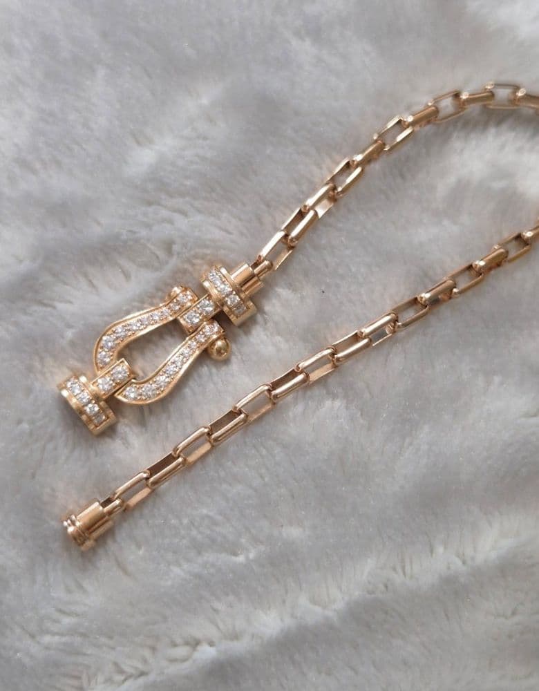 Fred Force 10 Link Chain Bracelet in Pink Gold