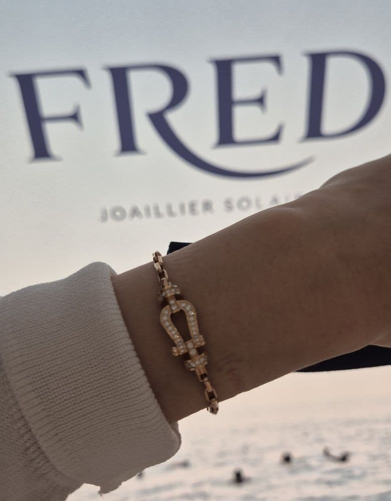 Fred Force 10 Link Chain Bracelet in Pink Gold