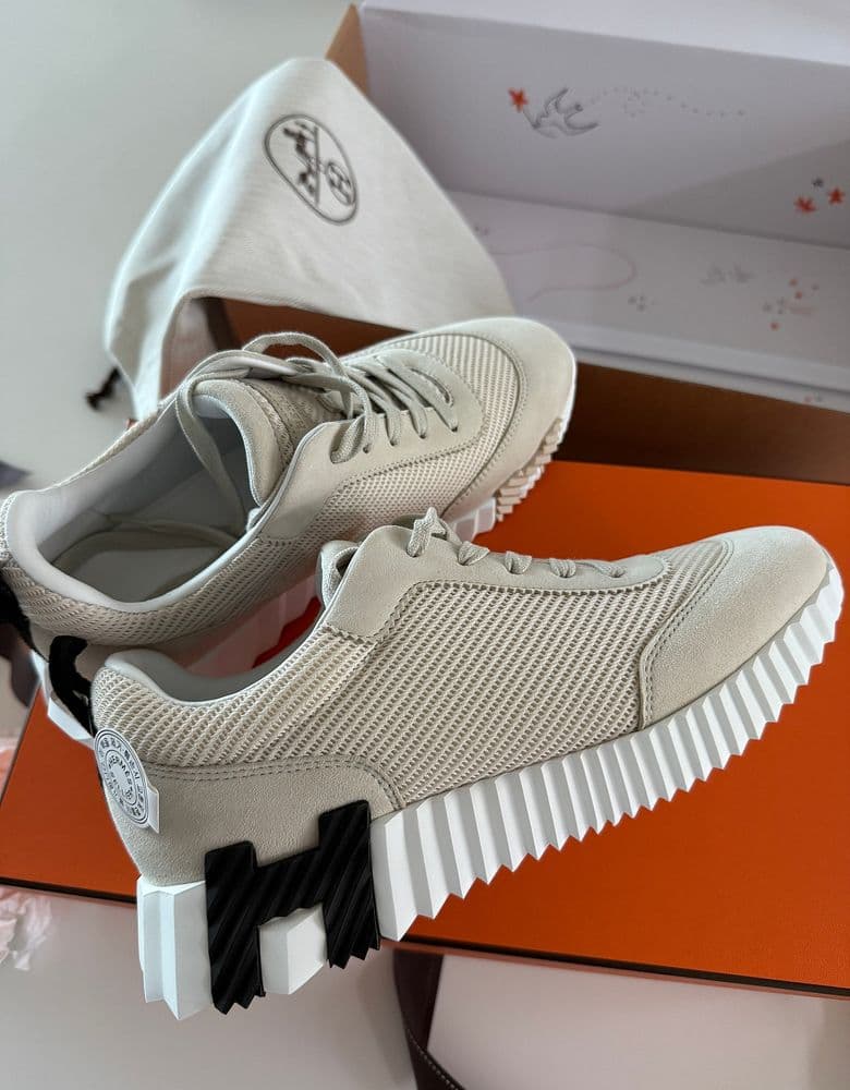 Hermès Bouncing Sneakers in Beige Glaise