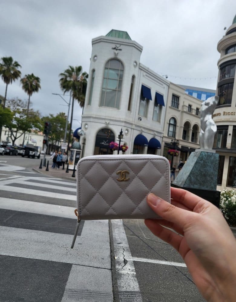 Chanel Classic Zip Around Wallet, White