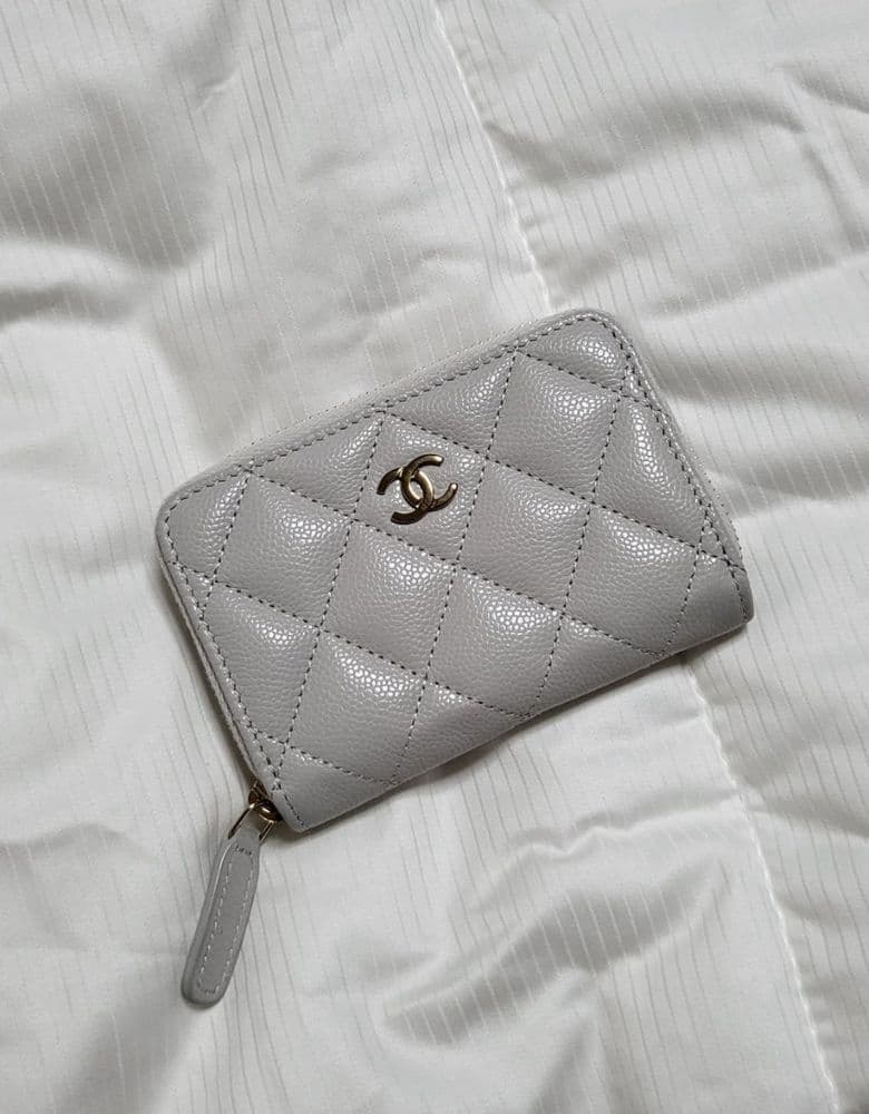 Chanel Classic Zip Around Wallet, White
