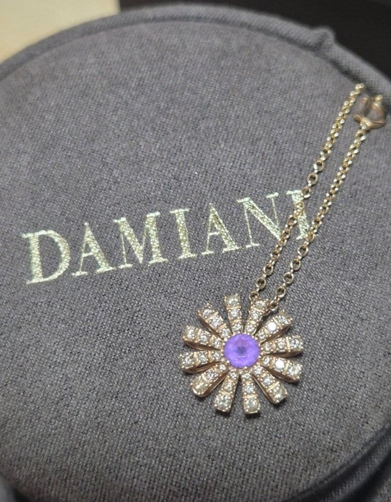 Damiani Margherita 16mm necklace in pink gold