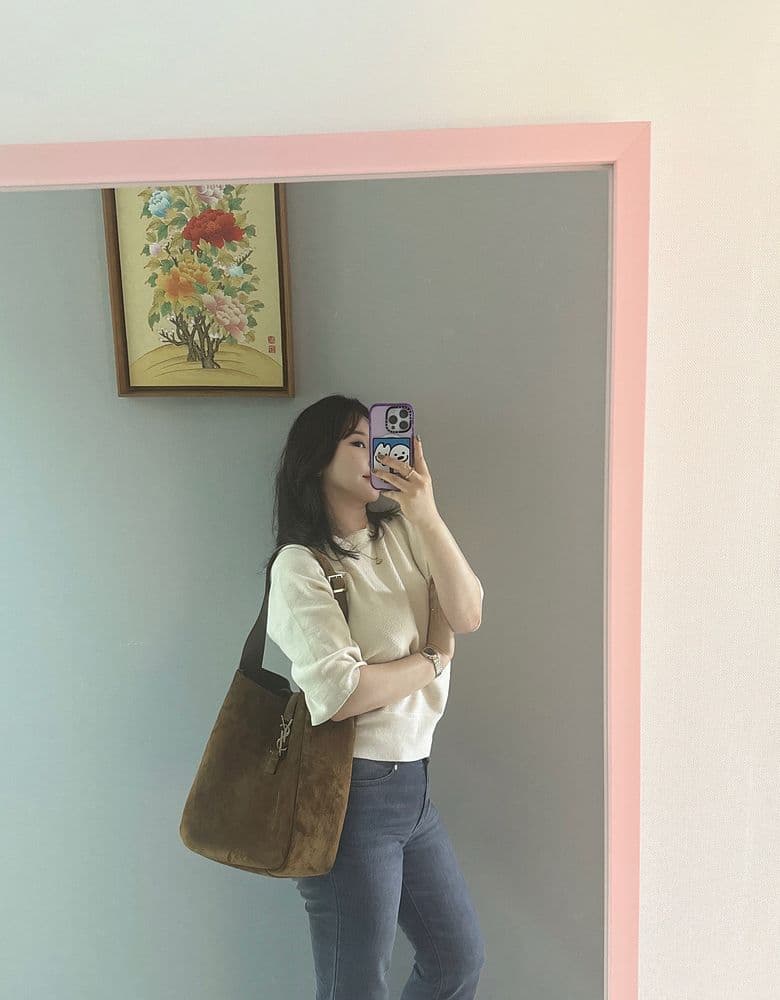 생로랑 스웨이드 LE 5 À 7 백 (Feat:사이즈헷갈리지마세요!!)